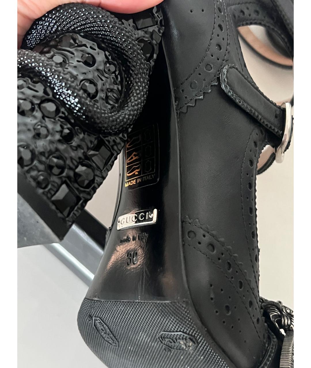 GUCCI Черные кожаные туфли, фото 5