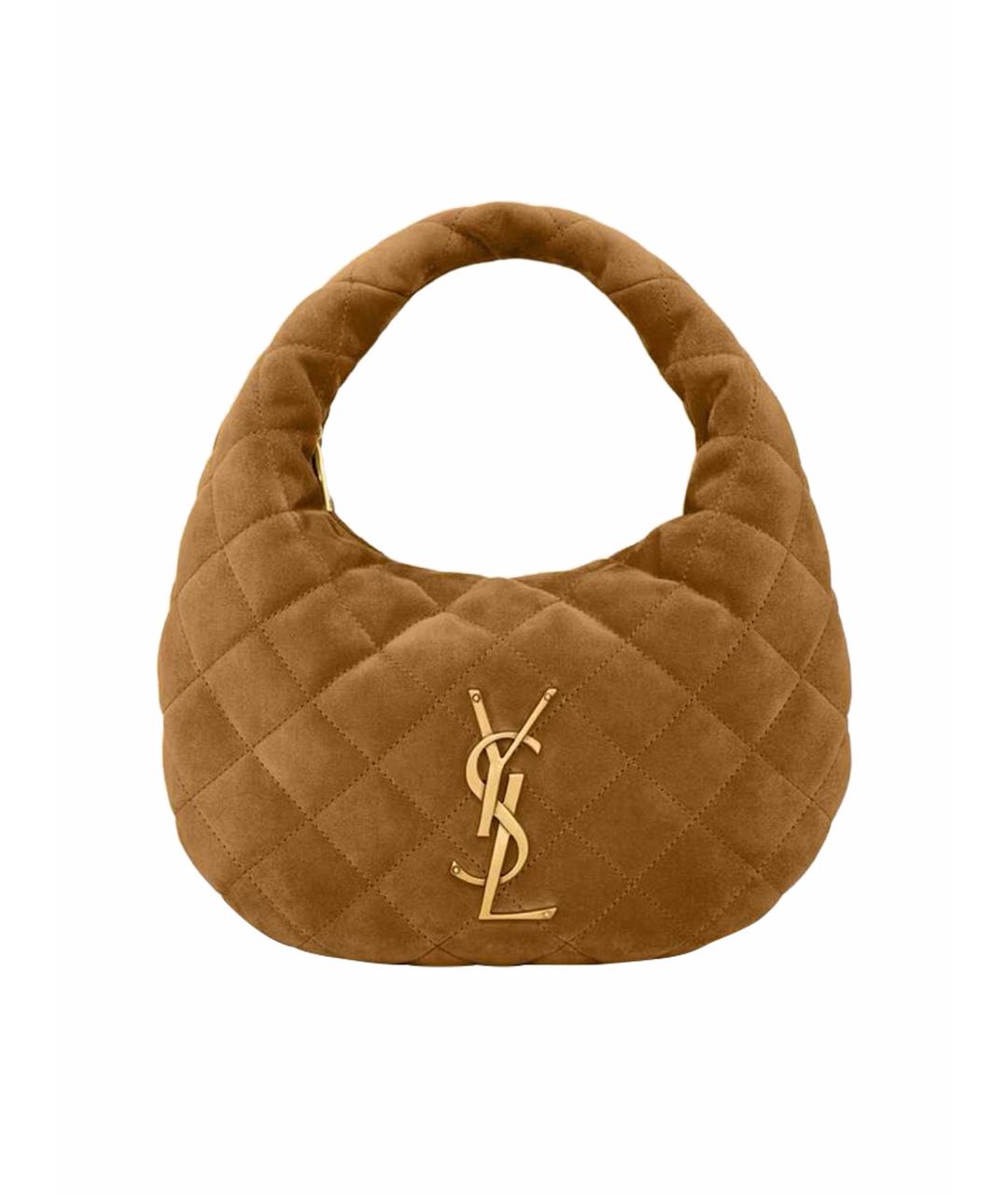 SAINT LAURENT Замшевая сумка с короткими ручками, фото 1