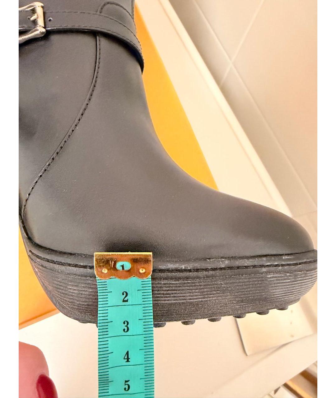 TOD'S Черные кожаные полусапоги, фото 8