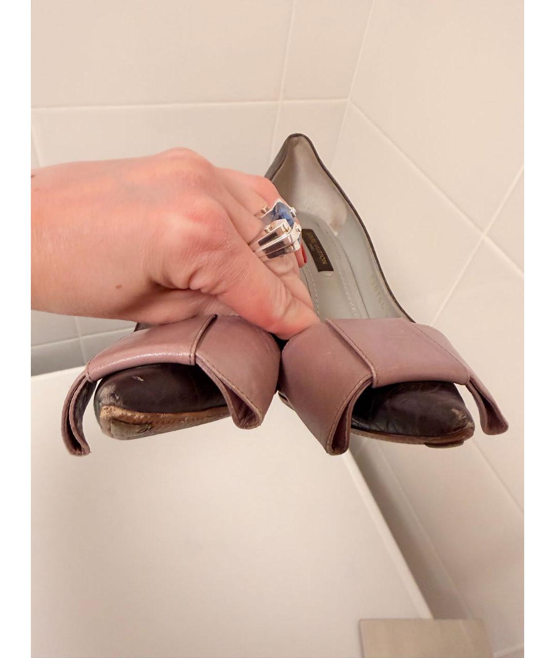 LOUIS VUITTON Бордовые кожаные туфли, фото 6