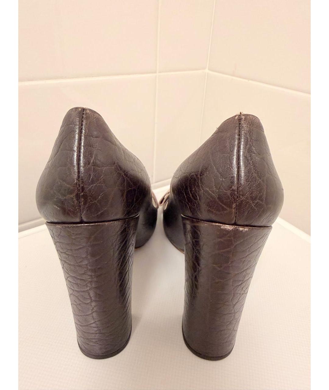 LOUIS VUITTON Бордовые кожаные туфли, фото 3