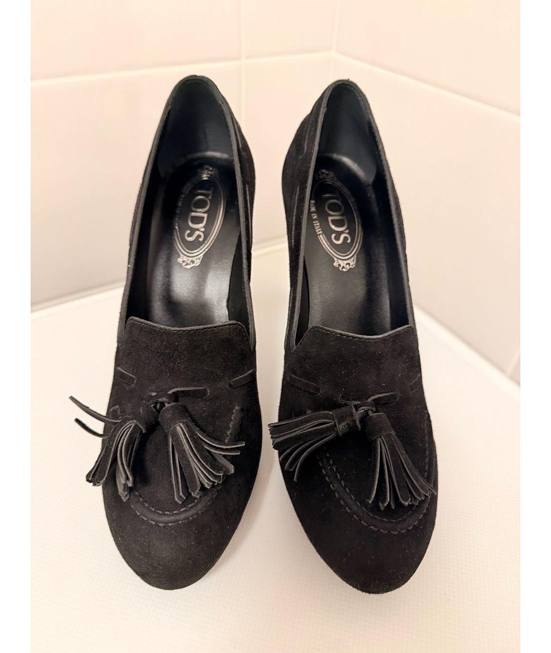 TOD'S Черные замшевые туфли, фото 2