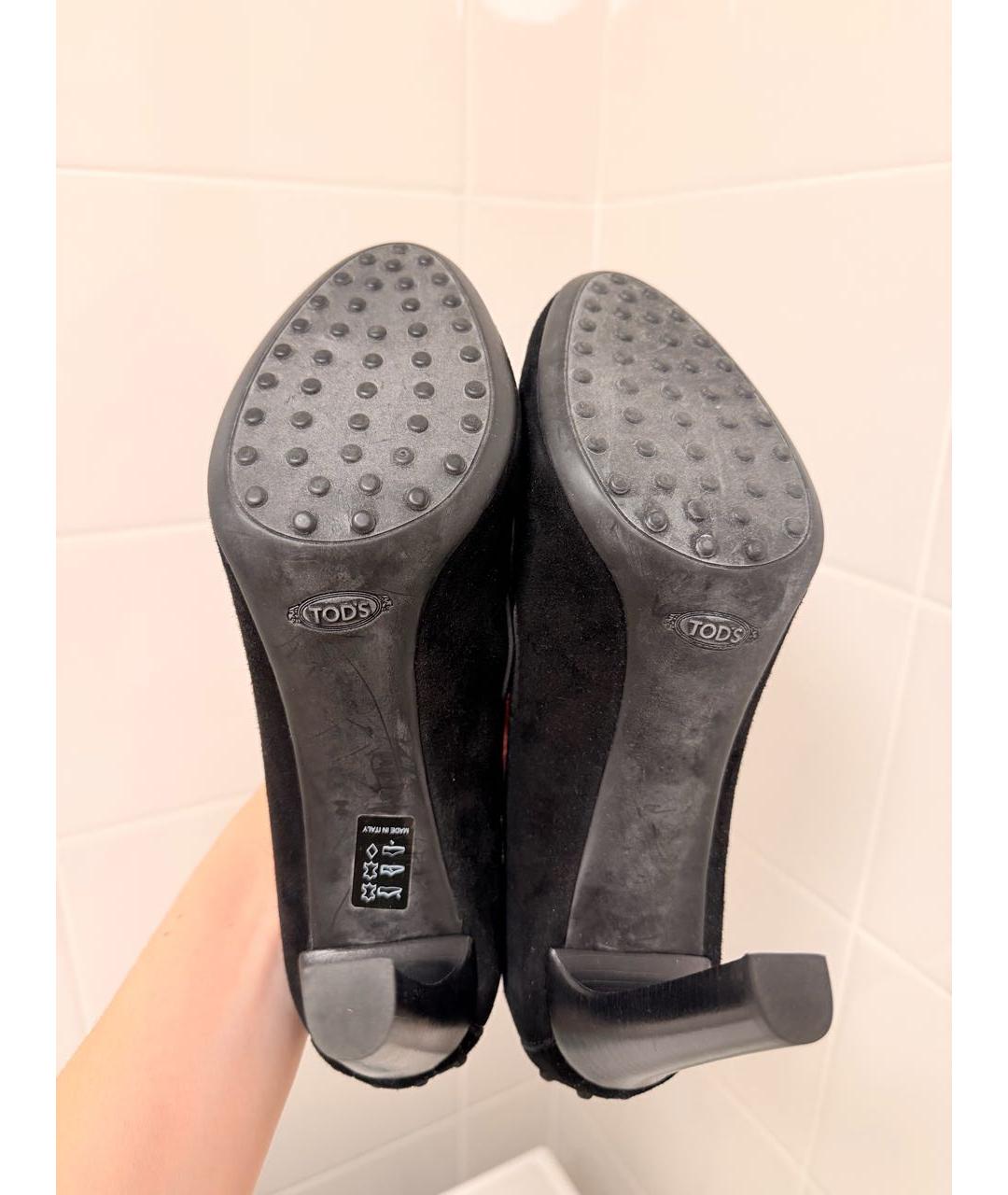 TOD'S Черные замшевые туфли, фото 5