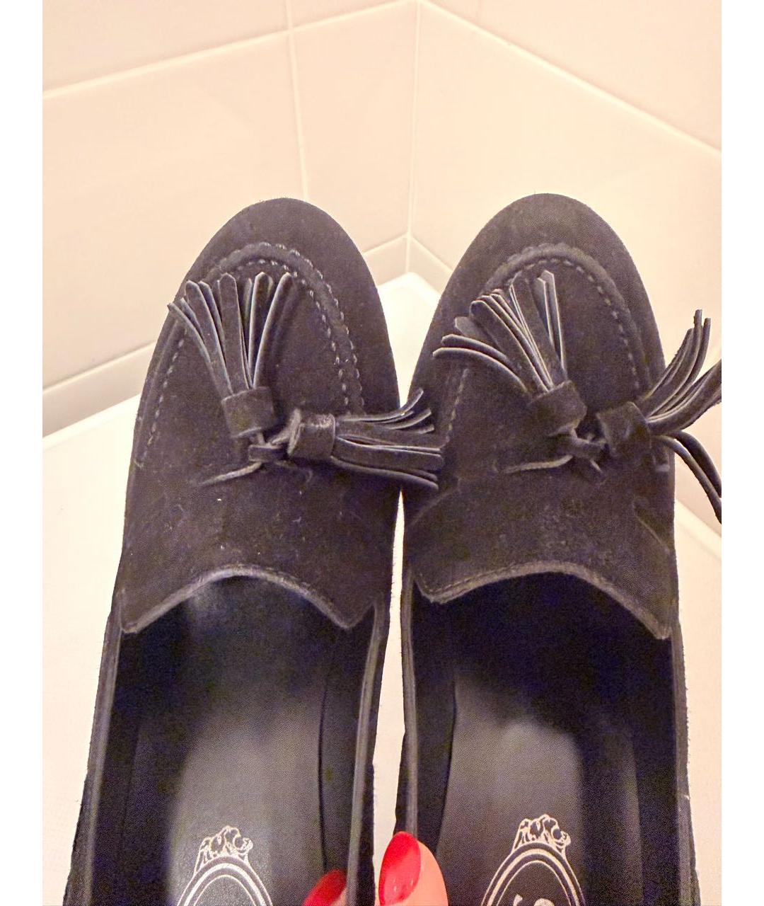 TOD'S Черные замшевые туфли, фото 4