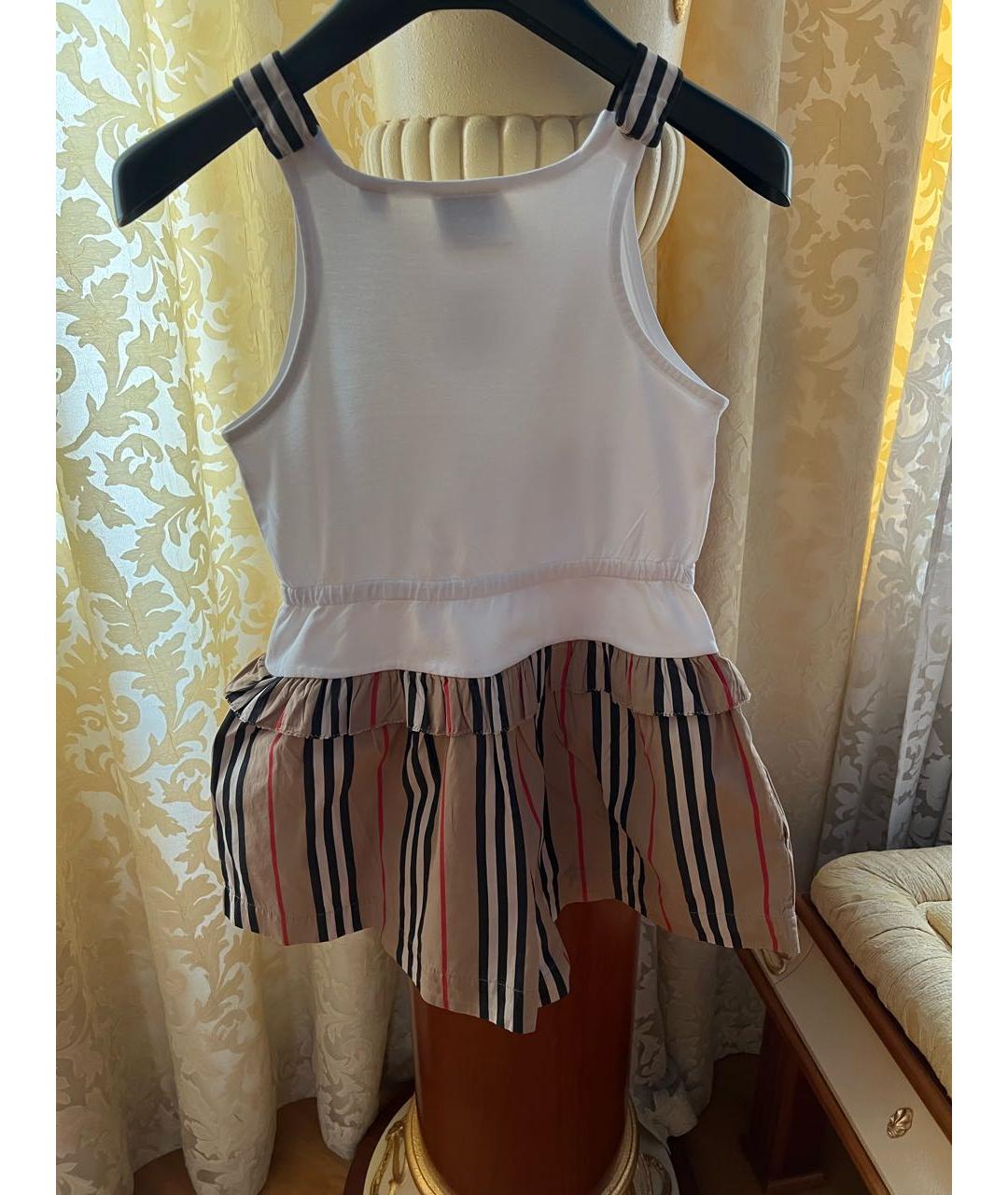 BURBERRY Белый хлопковый комбинезон, фото 2