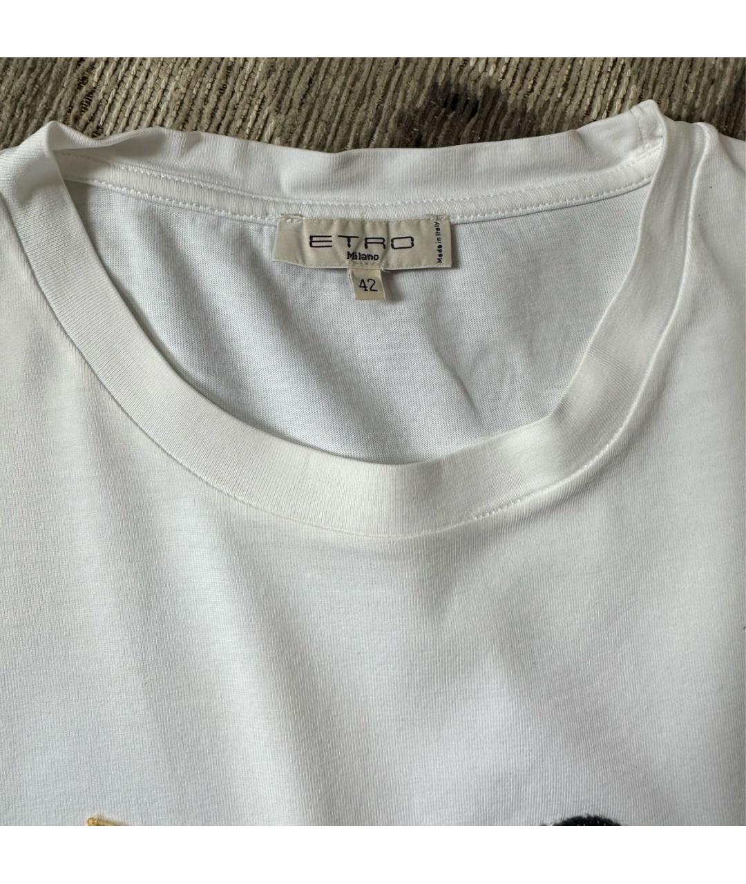 ETRO Белая хлопковая футболка, фото 2