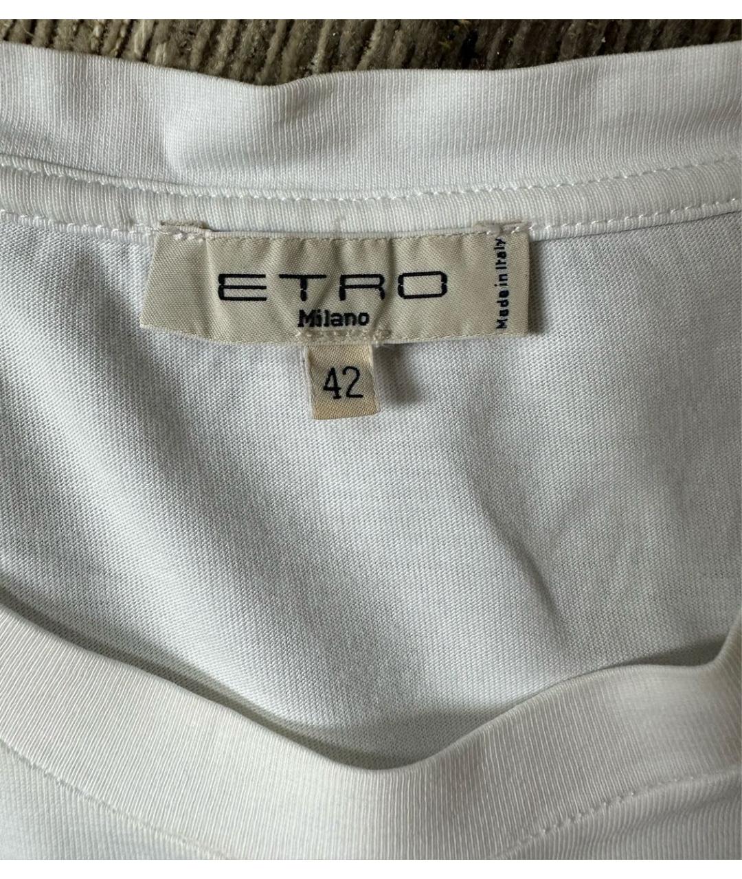 ETRO Белая хлопковая футболка, фото 8