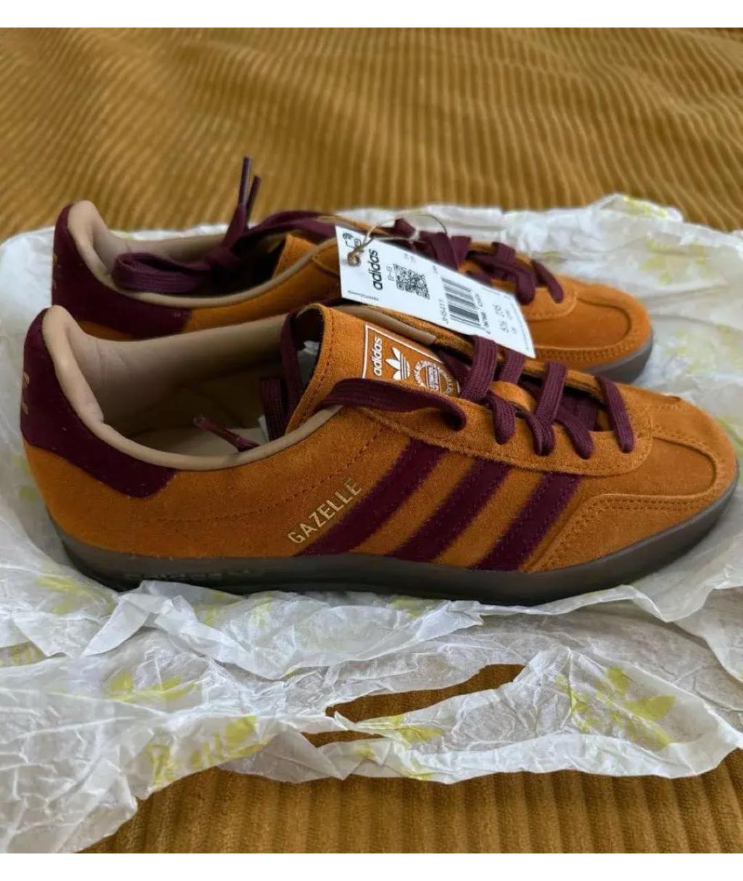 ADIDAS Оранжевое замшевые кроссовки, фото 4