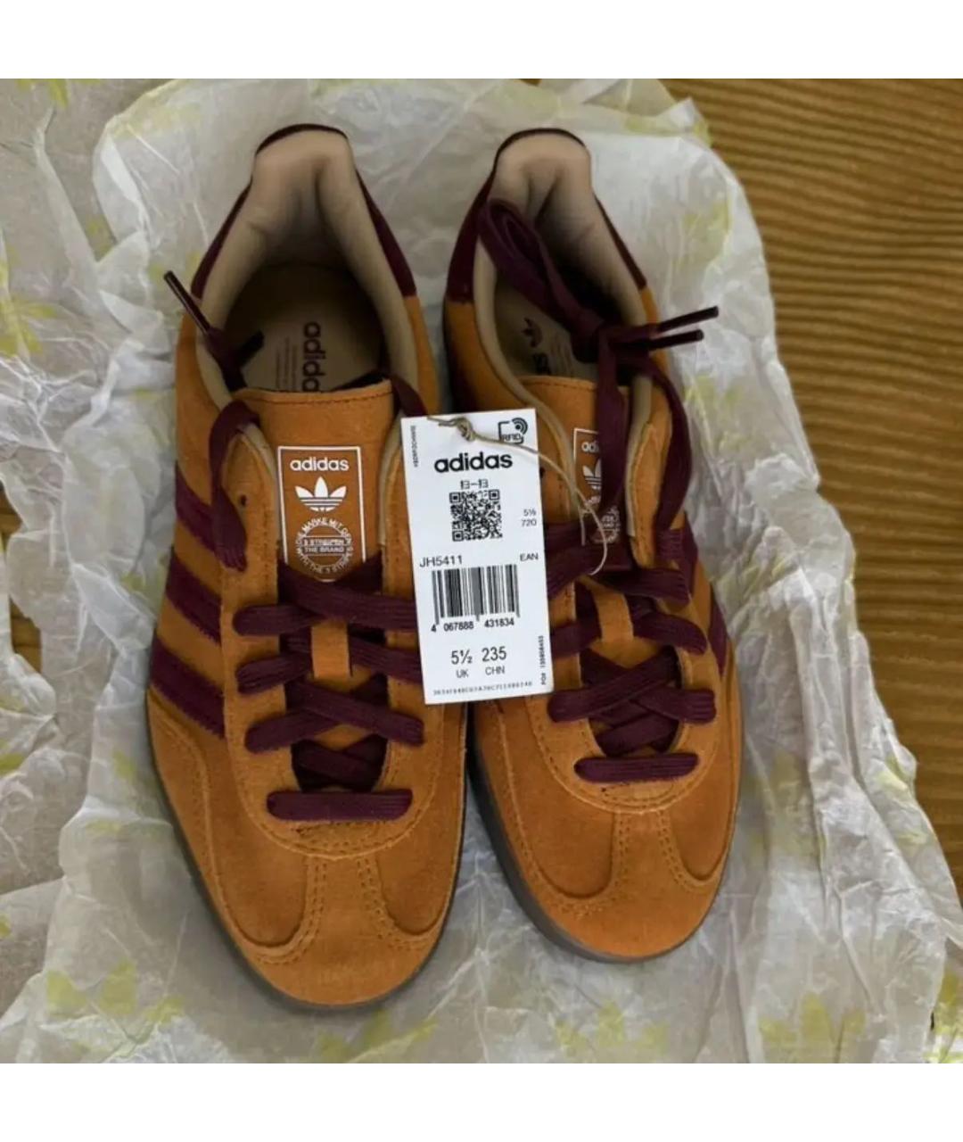 ADIDAS Оранжевое замшевые кроссовки, фото 3