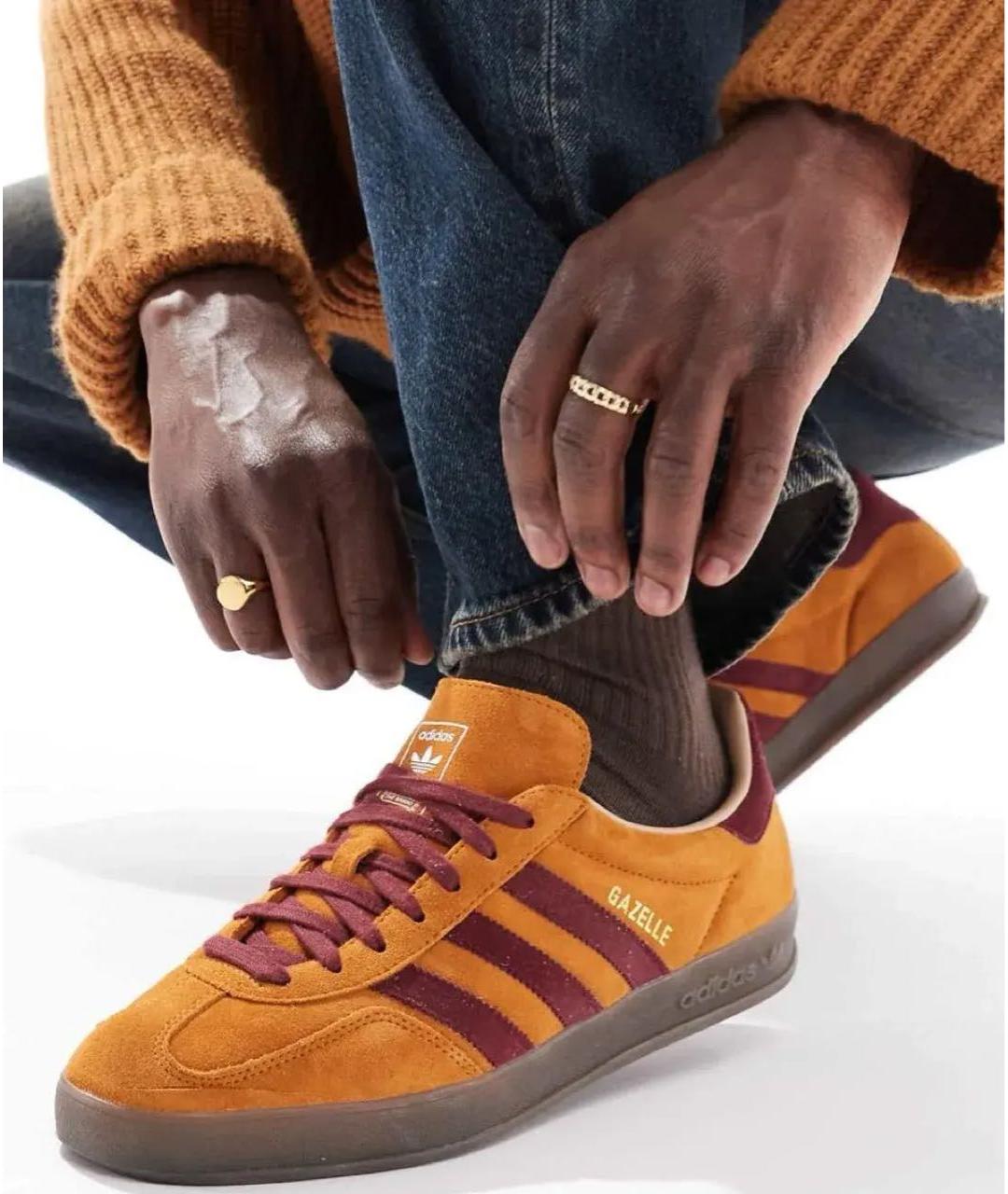 ADIDAS Оранжевое замшевые кроссовки, фото 2