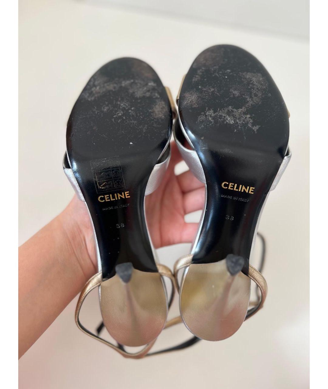 CELINE Серебряные босоножки, фото 6