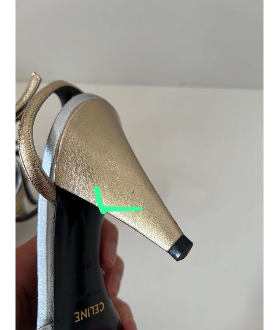 CELINE Серебряные босоножки, фото 8