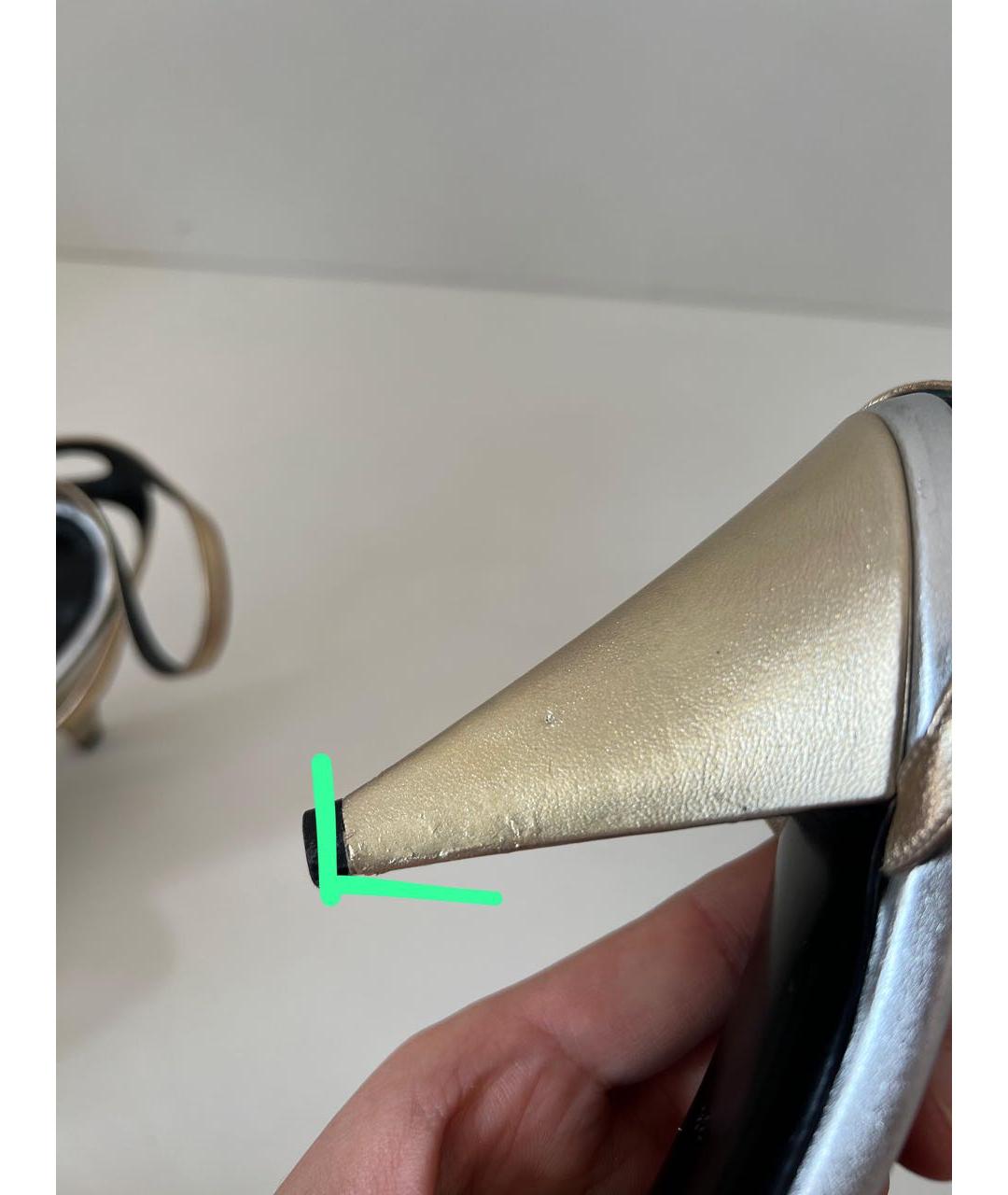 CELINE Серебряные босоножки, фото 7