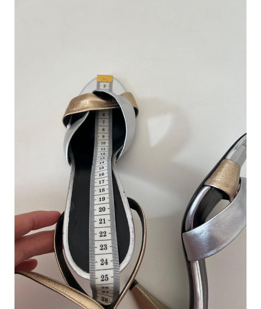 CELINE Серебряные босоножки, фото 5