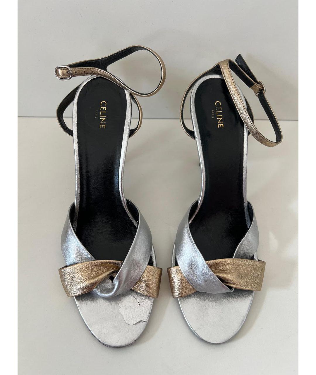 CELINE Серебряные босоножки, фото 2