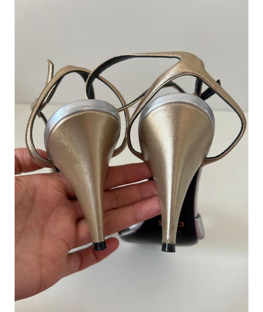 CELINE Серебряные босоножки, фото 4