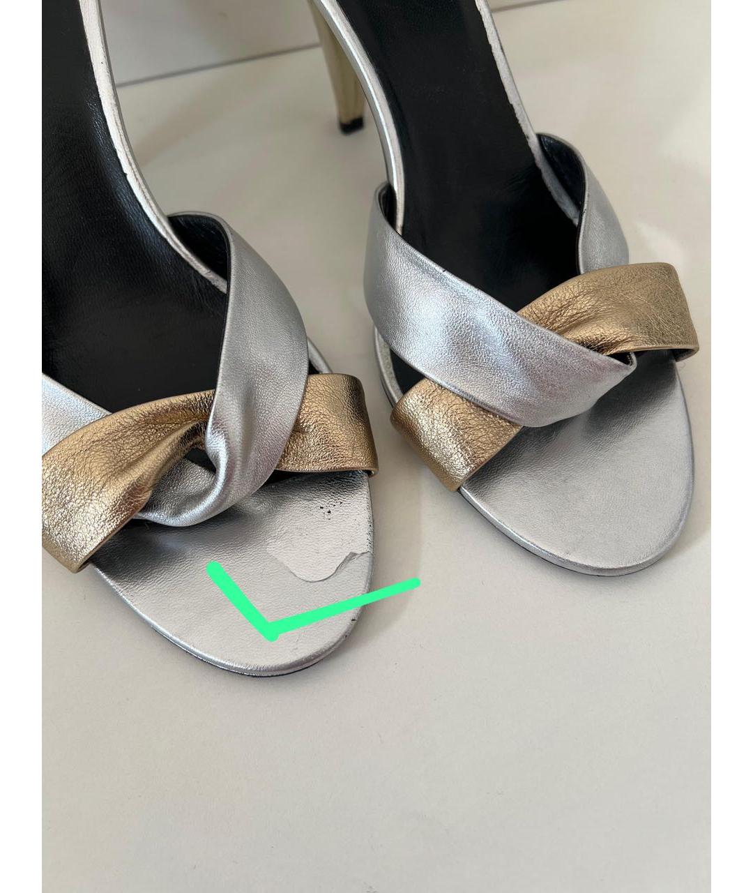 CELINE Серебряные босоножки, фото 3