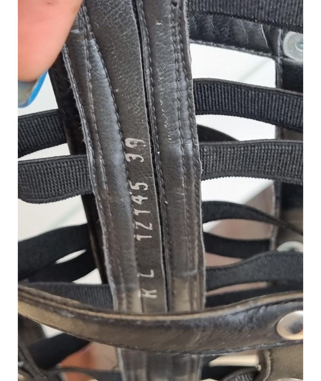 STUART WEITZMAN Черные кожаные сандалии, фото 6