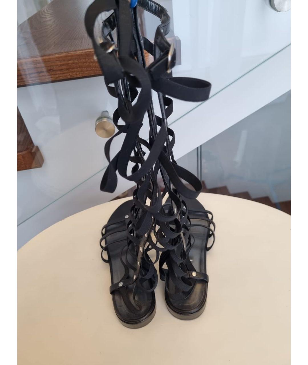 STUART WEITZMAN Черные кожаные сандалии, фото 5