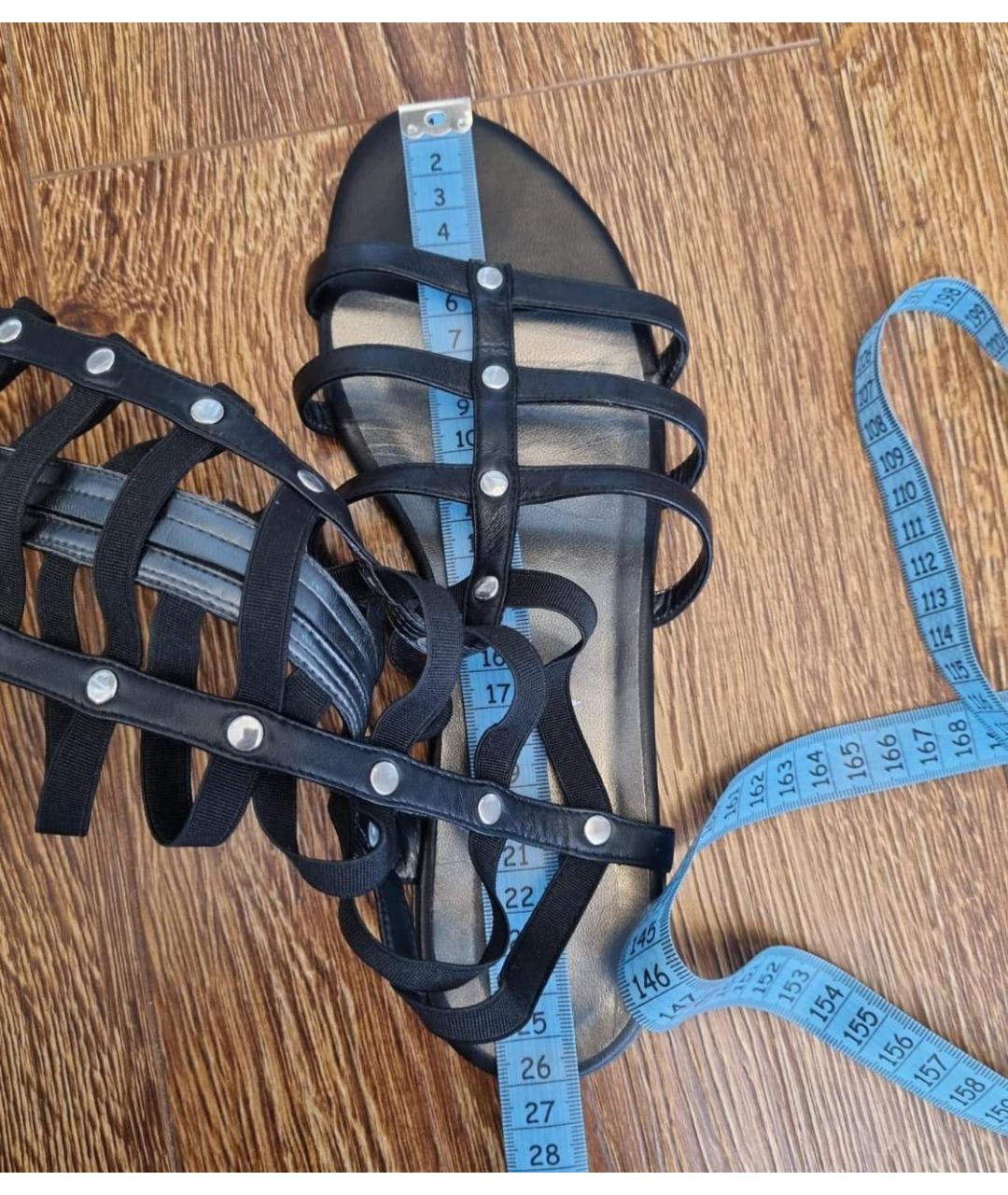 STUART WEITZMAN Черные кожаные сандалии, фото 8