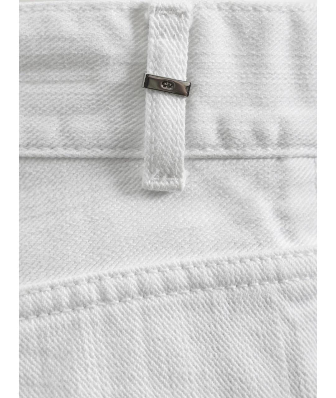 CHRISTIAN DIOR Белые хлопковые прямые джинсы, фото 3