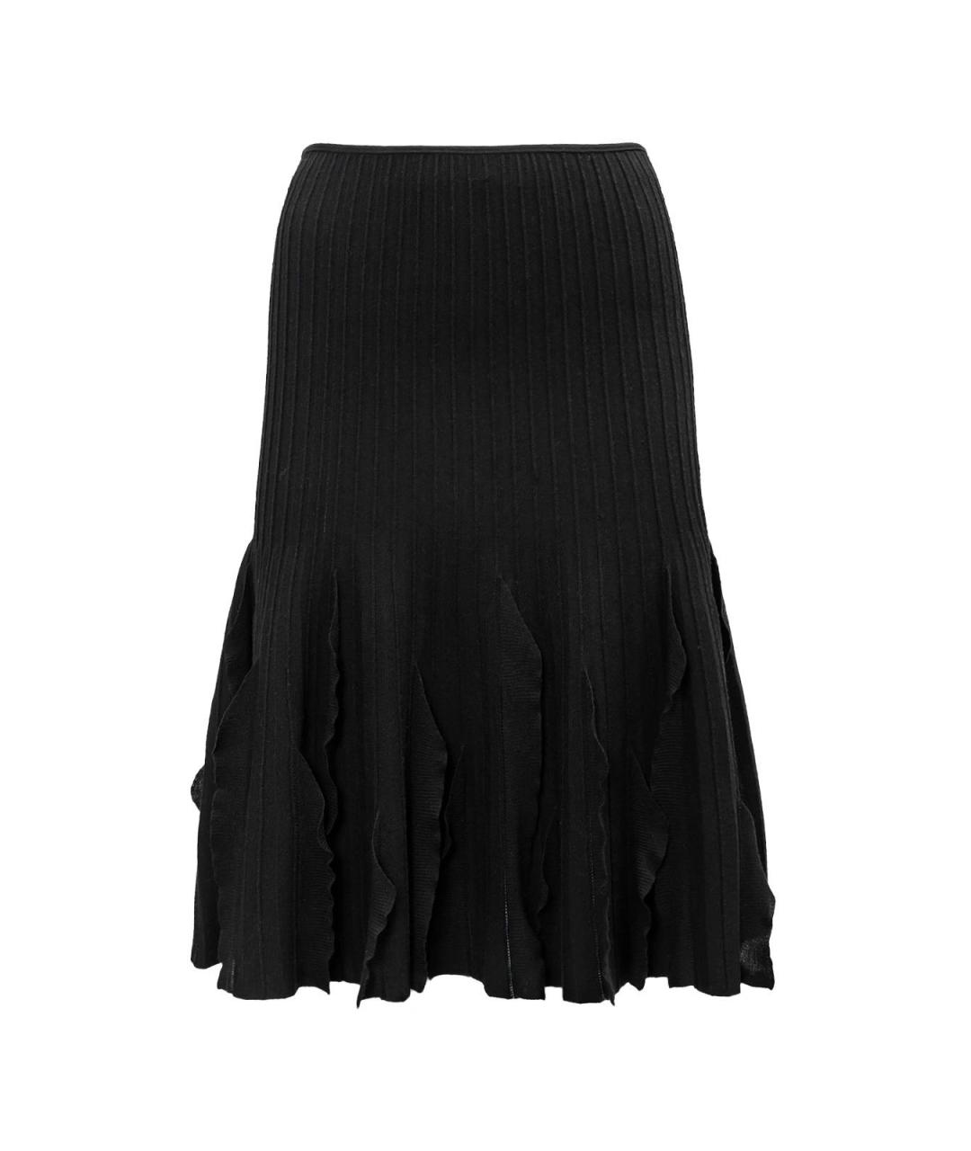 VALENTINO Черная шерстяная юбка миди, фото 4