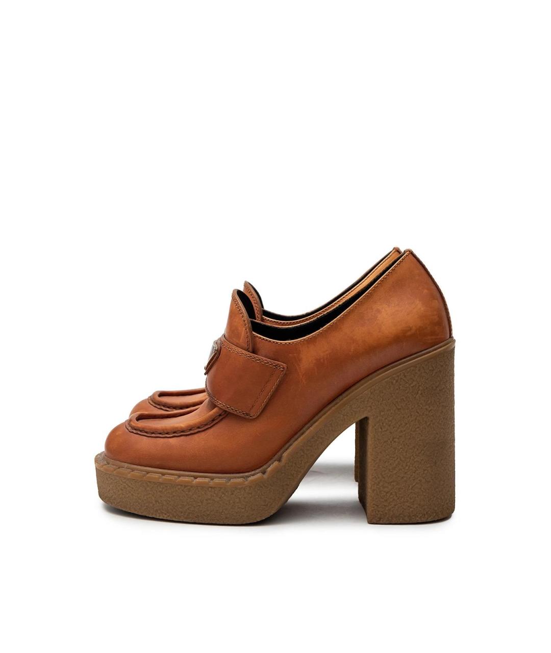 PRADA Коричневые кожаные туфли, фото 2