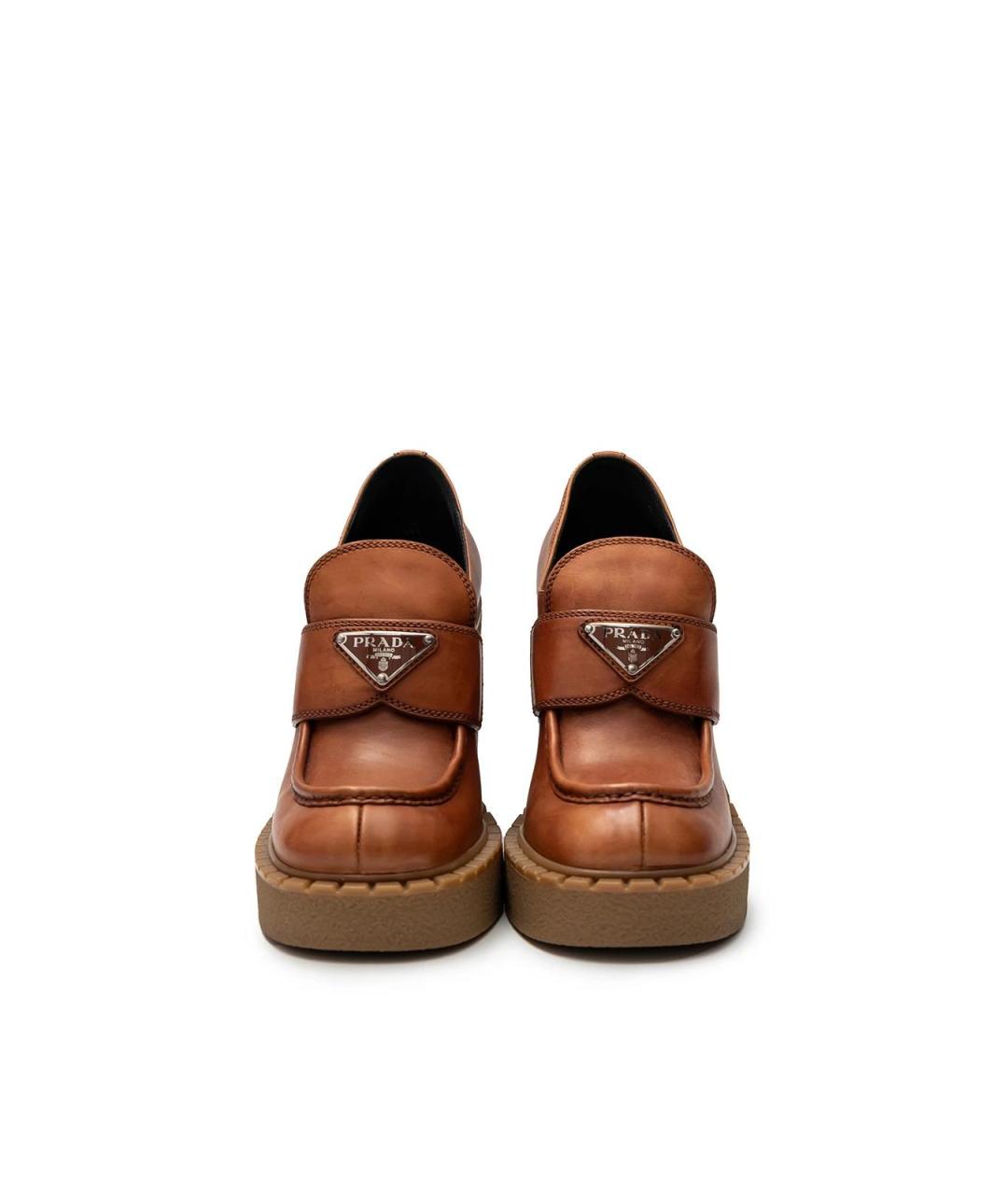 PRADA Коричневые кожаные туфли, фото 4