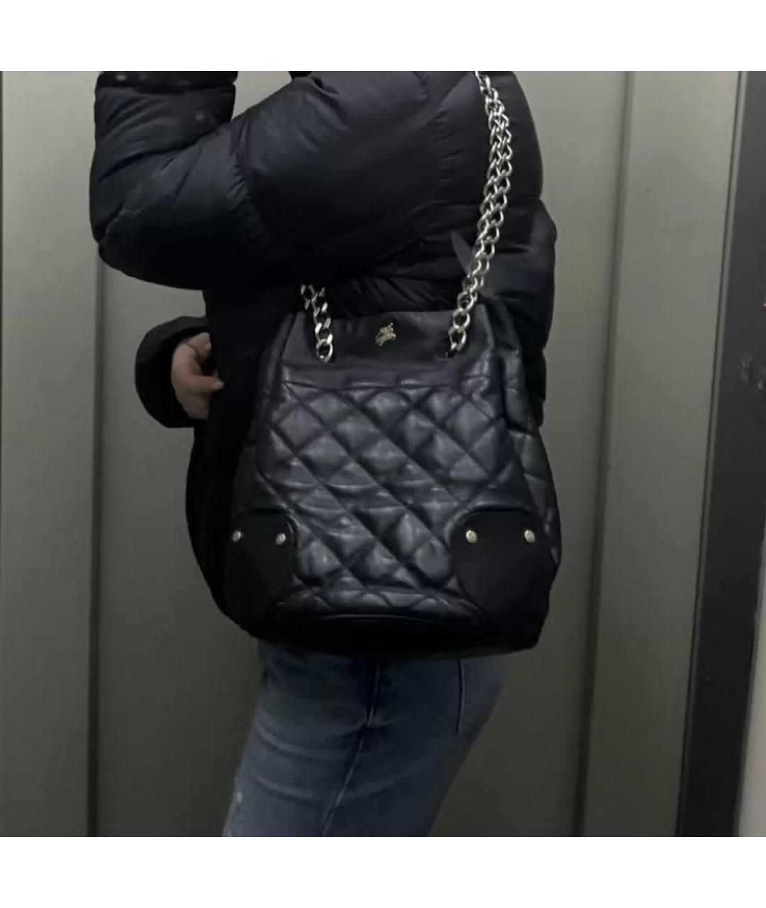 BURBERRY Черная кожаная сумка через плечо, фото 5