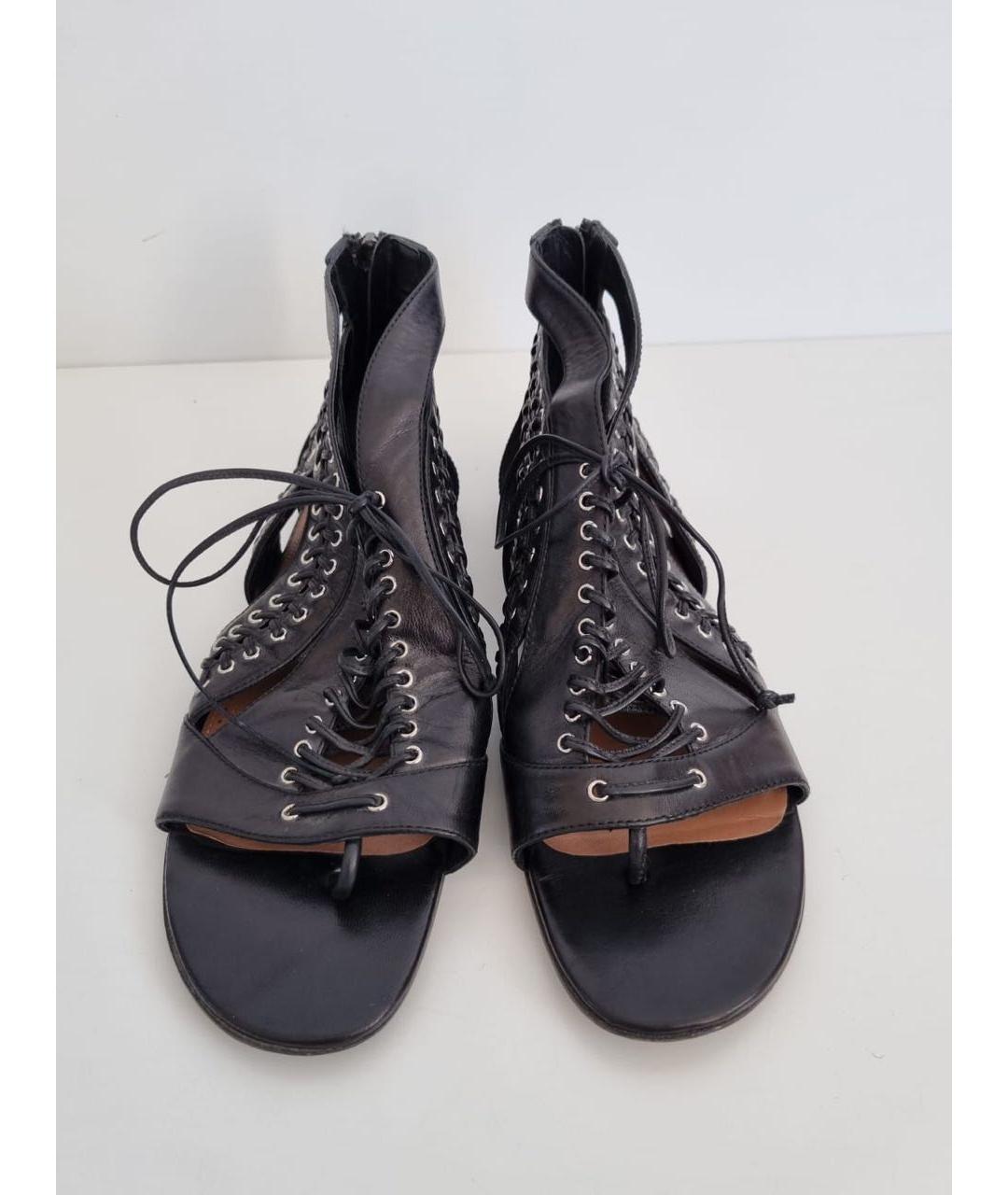 ALAIA Черные кожаные сандалии, фото 2