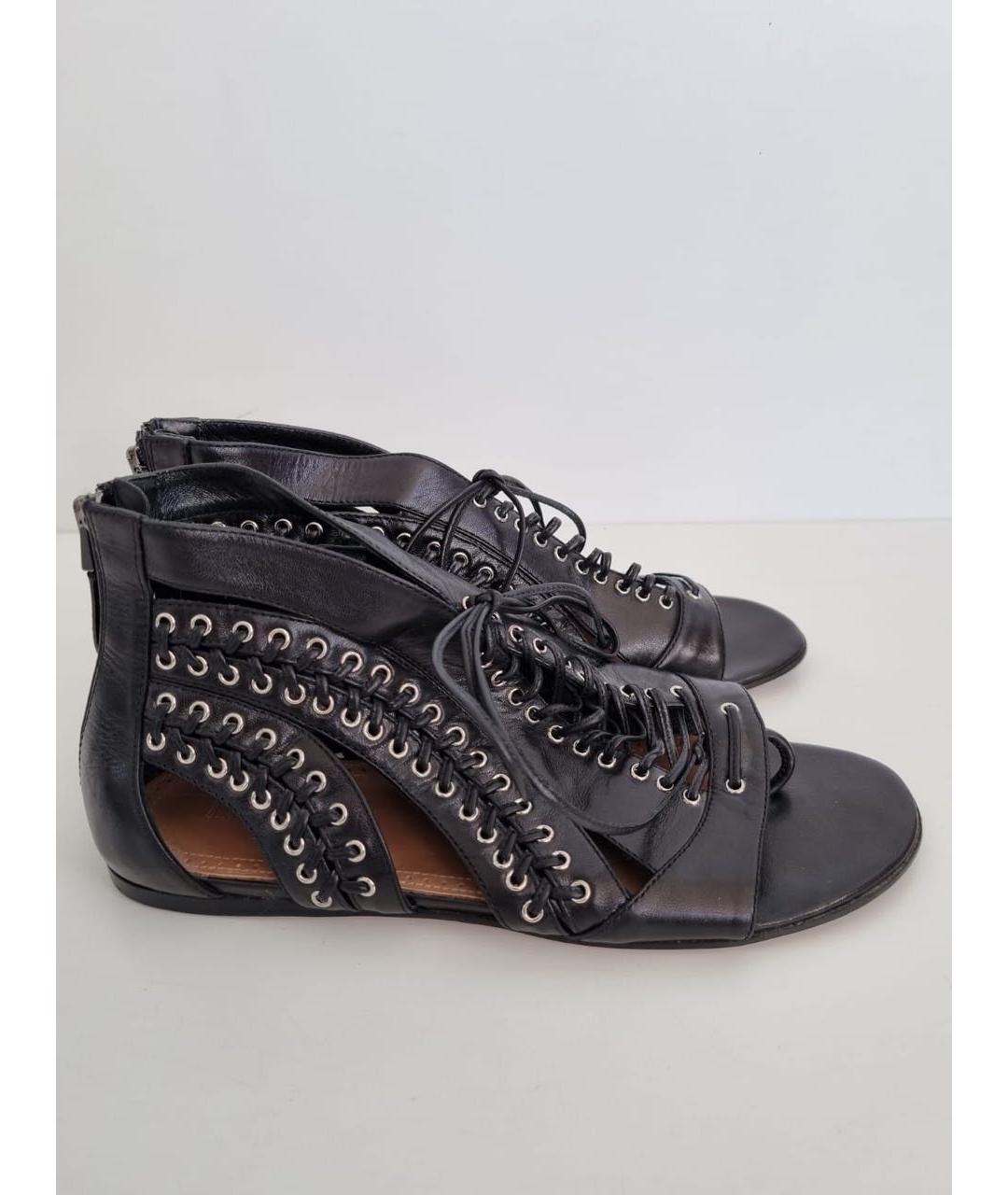 ALAIA Черные кожаные сандалии, фото 9