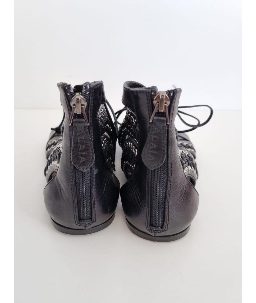 ALAIA Черные кожаные сандалии, фото 4