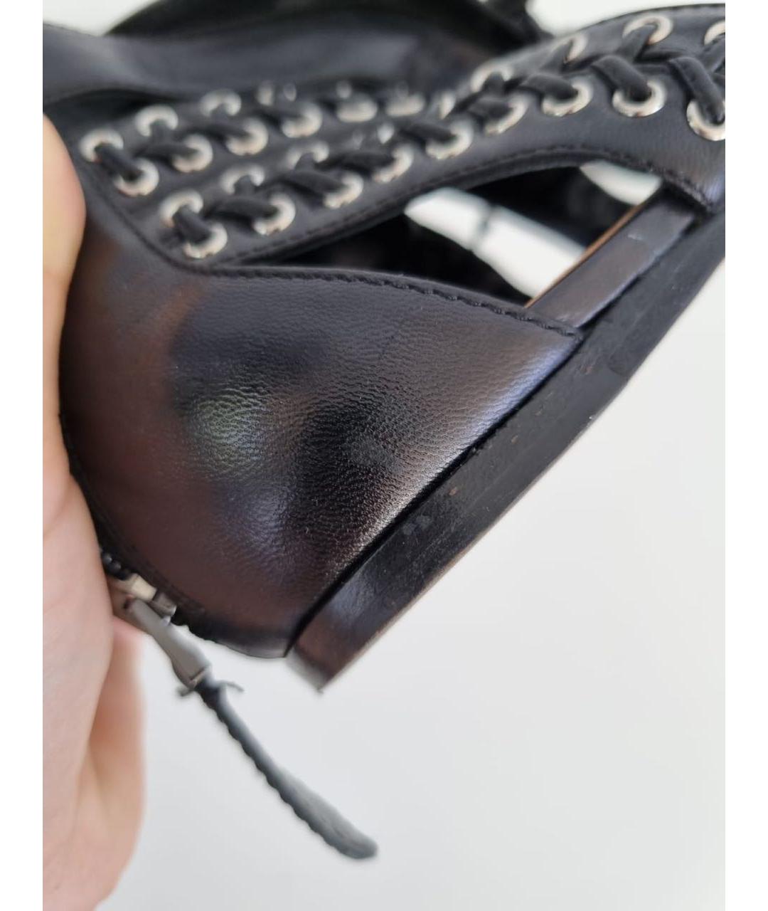 ALAIA Черные кожаные сандалии, фото 8