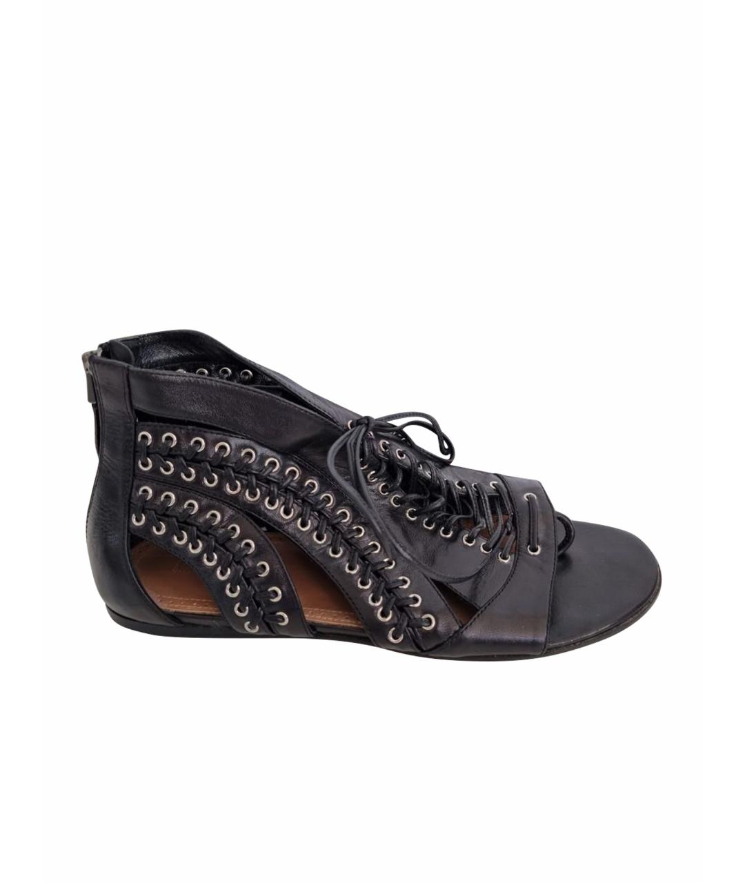 ALAIA Черные кожаные сандалии, фото 1