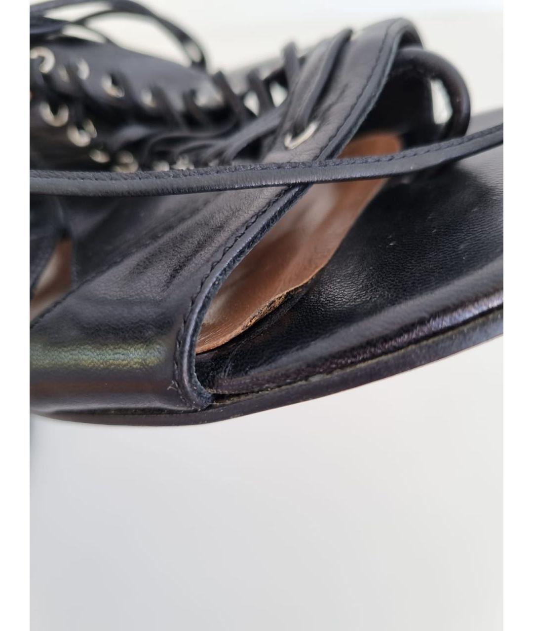 ALAIA Черные кожаные сандалии, фото 5