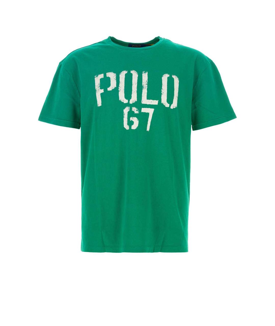 POLO RALPH LAUREN Зеленая хлопковая футболка, фото 1