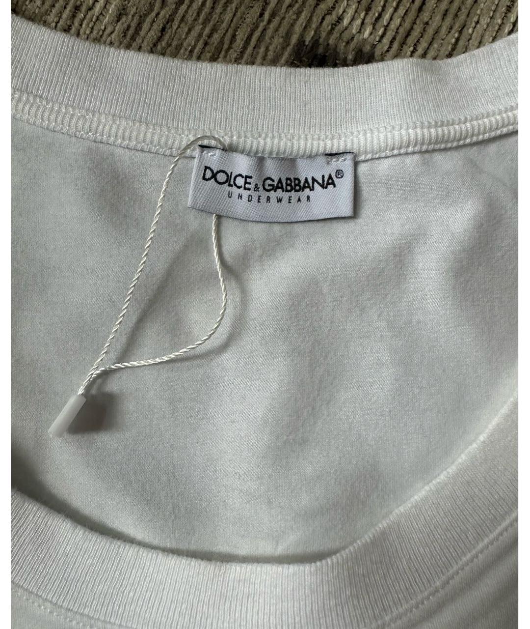DOLCE&GABBANA Белая хлопковая майка, фото 3