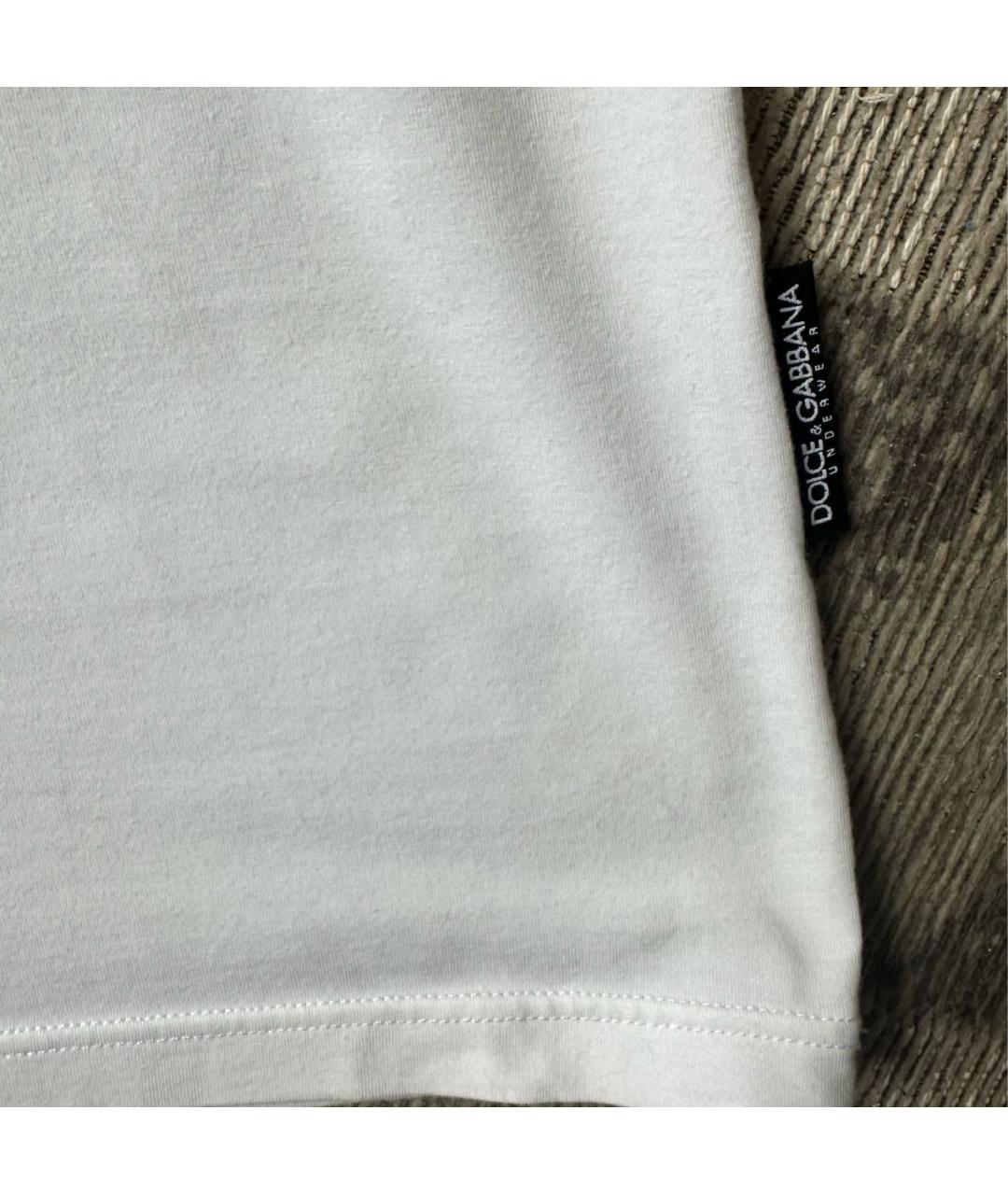 DOLCE&GABBANA Белая хлопковая майка, фото 6