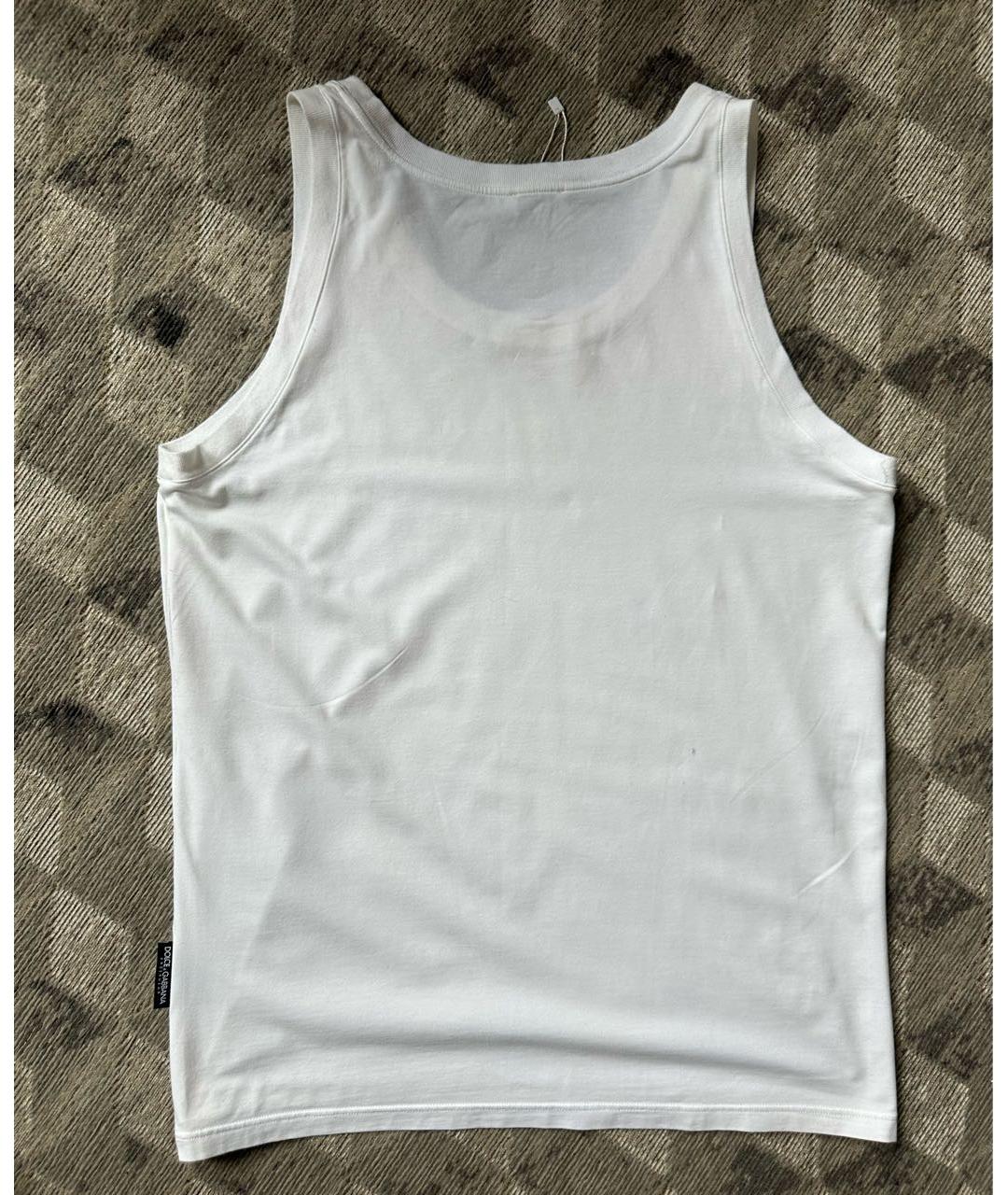 DOLCE&GABBANA Белая хлопковая майка, фото 2