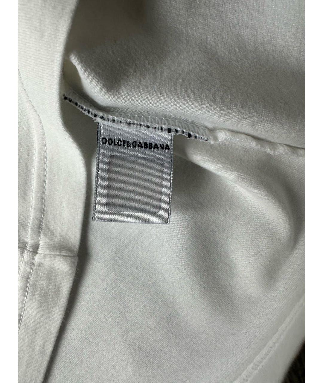 DOLCE&GABBANA Белая хлопковая майка, фото 4