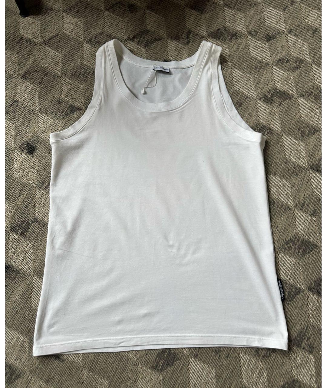 DOLCE&GABBANA Белая хлопковая майка, фото 7