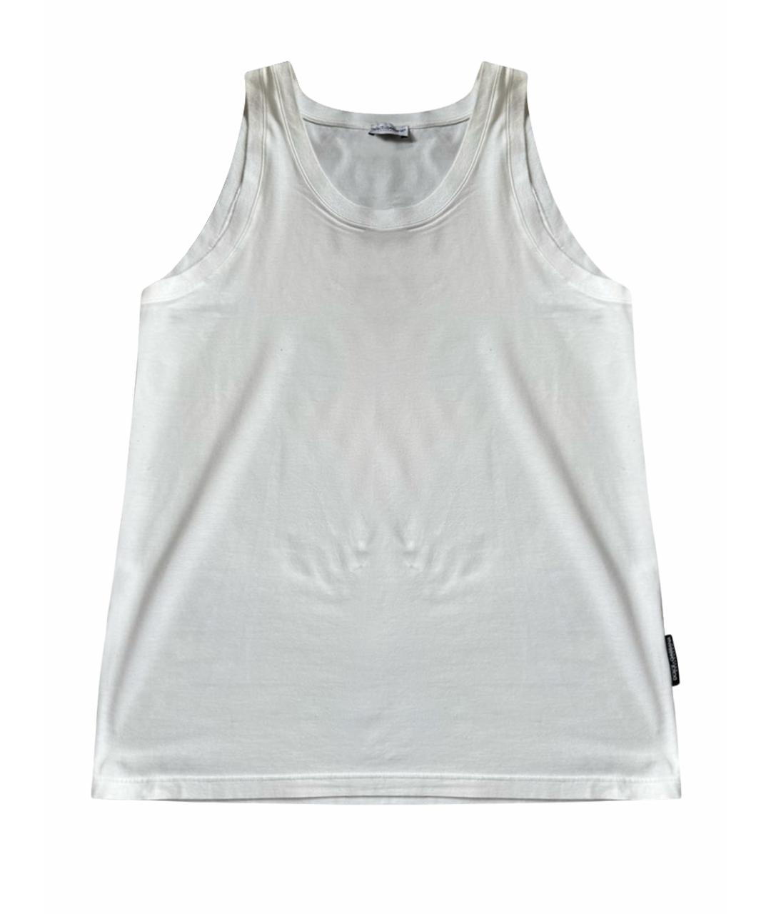 DOLCE&GABBANA Белая хлопковая майка, фото 1