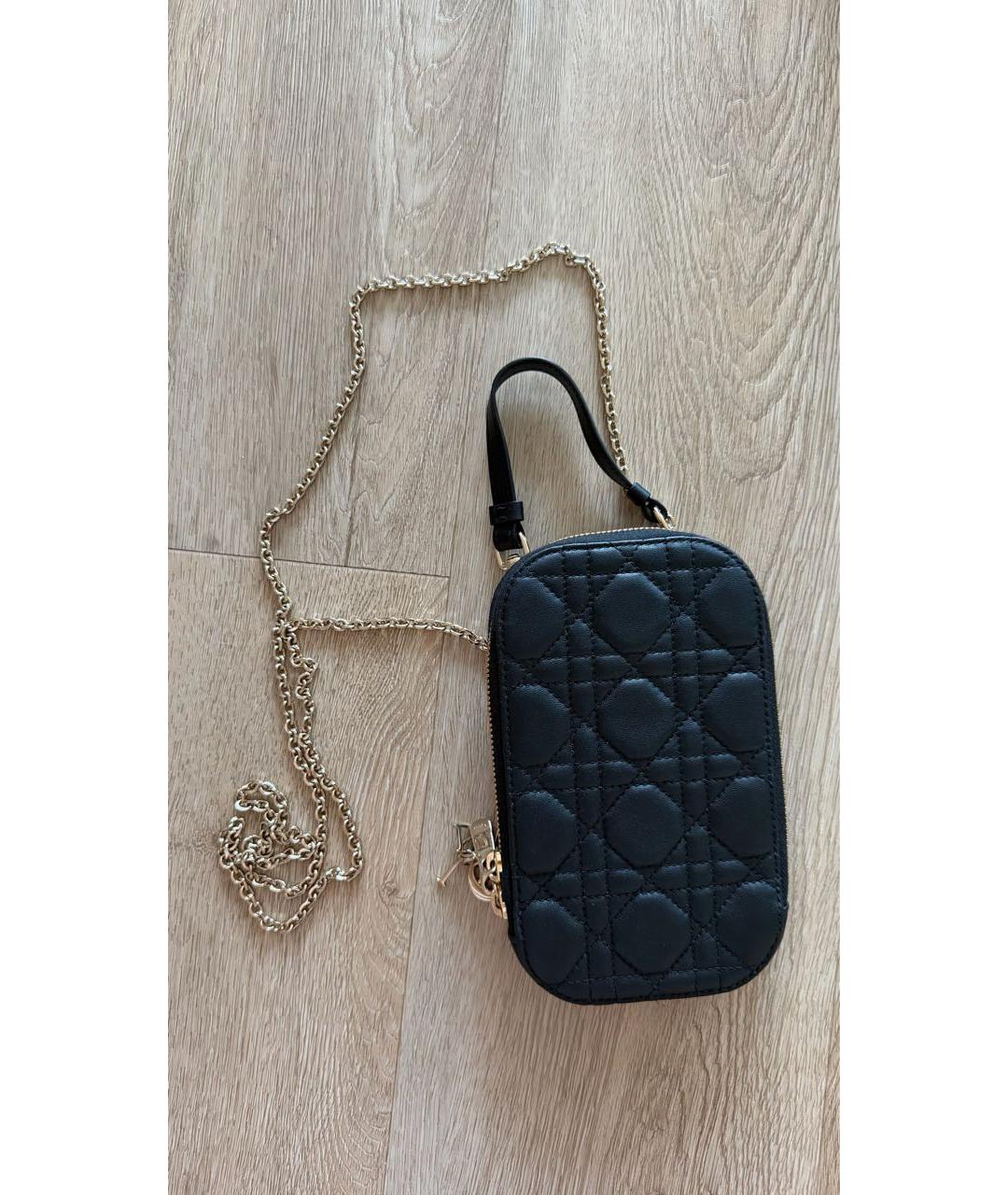 CHRISTIAN DIOR Черная кожаная поясная сумка, фото 2