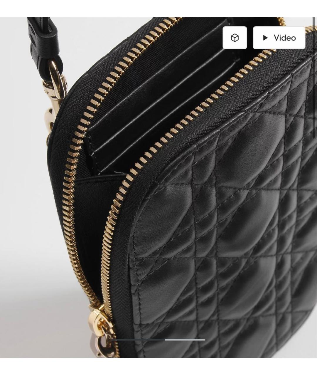 CHRISTIAN DIOR Черная кожаная поясная сумка, фото 3