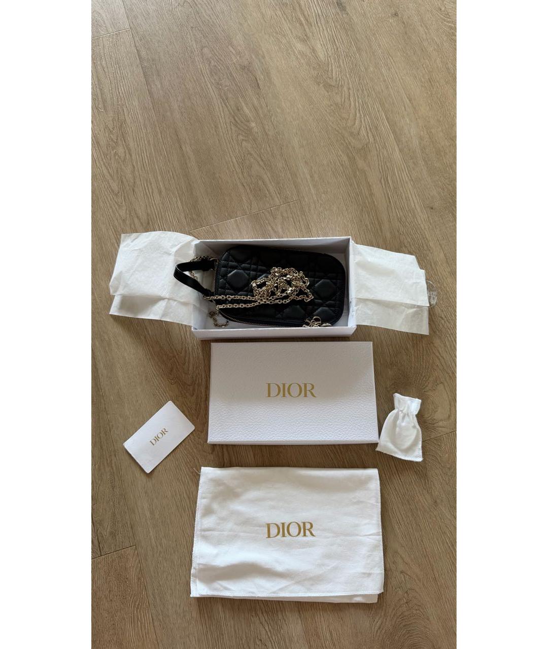 CHRISTIAN DIOR Черная кожаная поясная сумка, фото 7