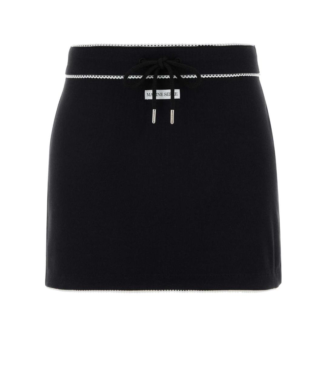 MARINE SERRE Черная хлопковая юбка миди, фото 1
