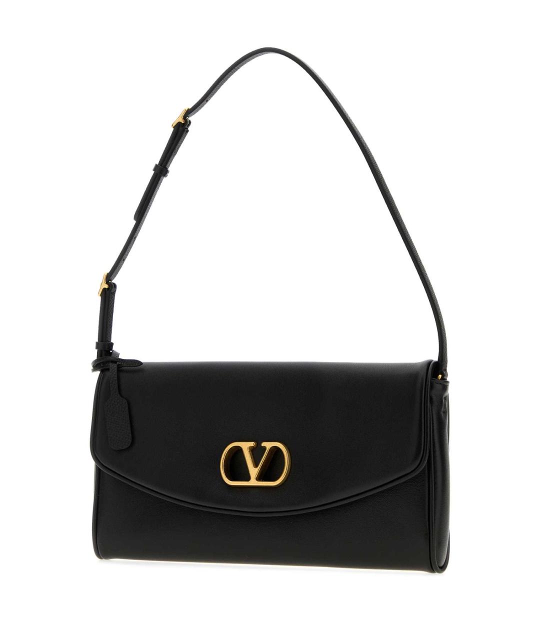 VALENTINO Черная кожаная сумка с короткими ручками, фото 2