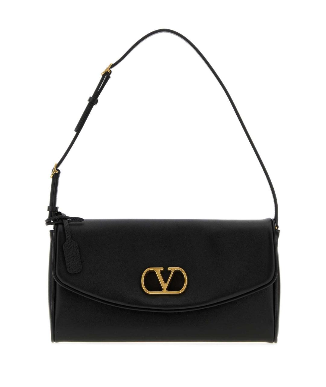 VALENTINO Черная кожаная сумка с короткими ручками, фото 1
