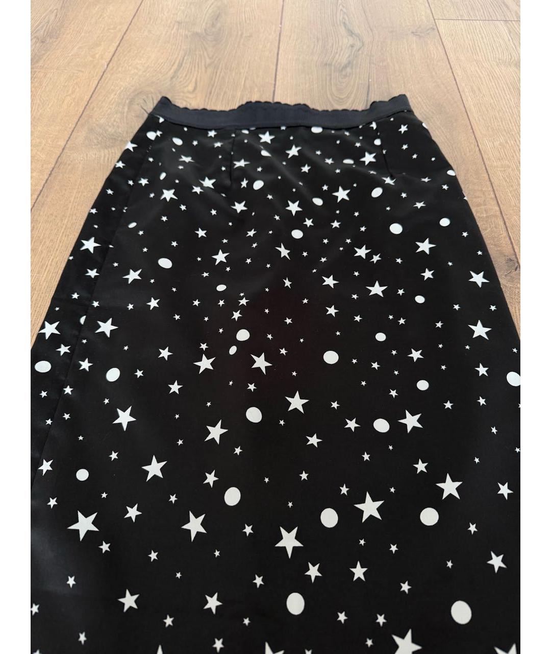 DOLCE&GABBANA Черная шелковая юбка миди, фото 4