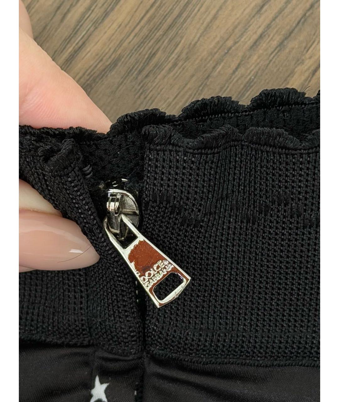 DOLCE&GABBANA Черная шелковая юбка миди, фото 6